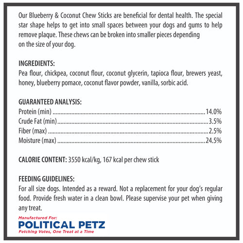 Blueberry & Coconut Chew Sticks