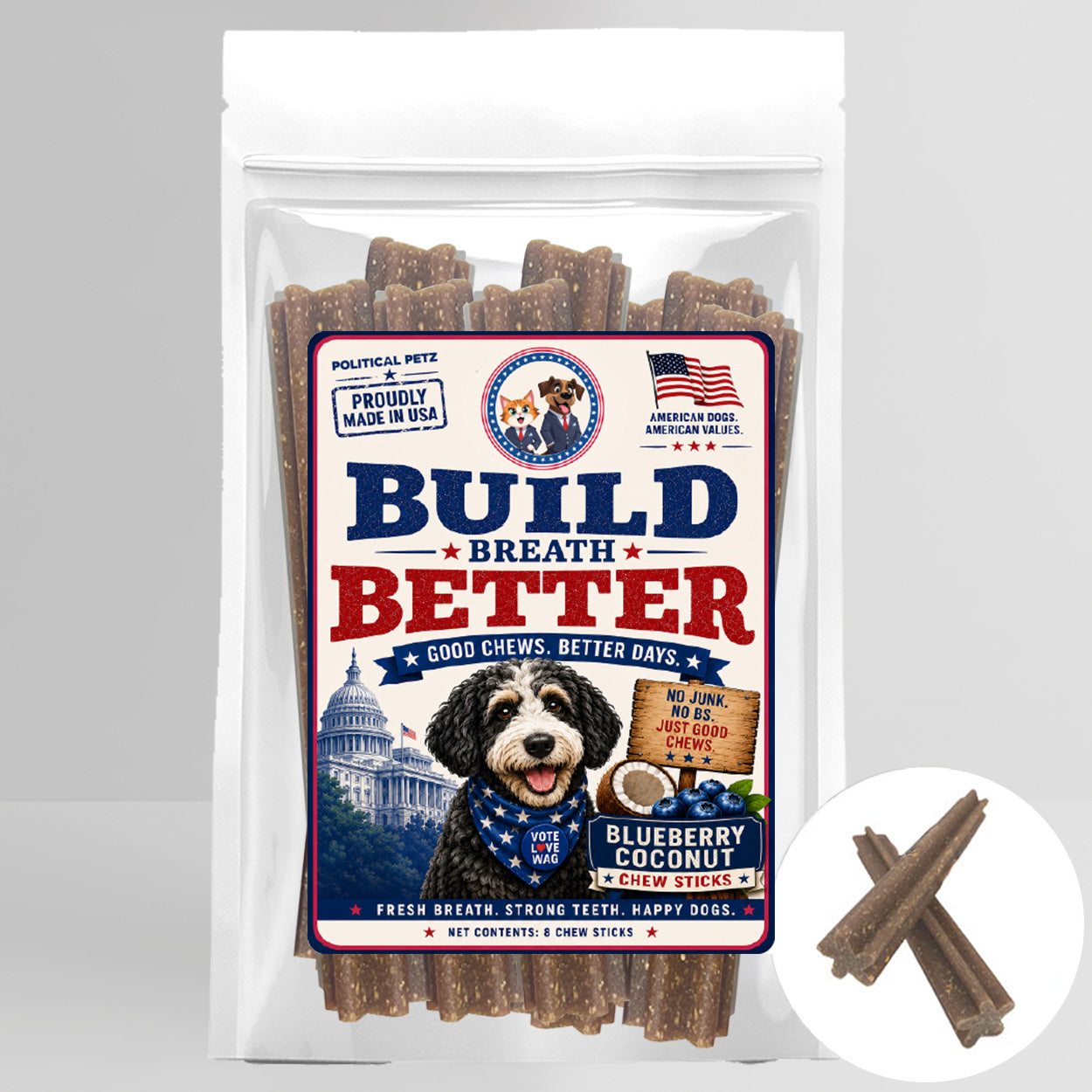 Build Breath Better Chew Sticks For Dogs 8ct